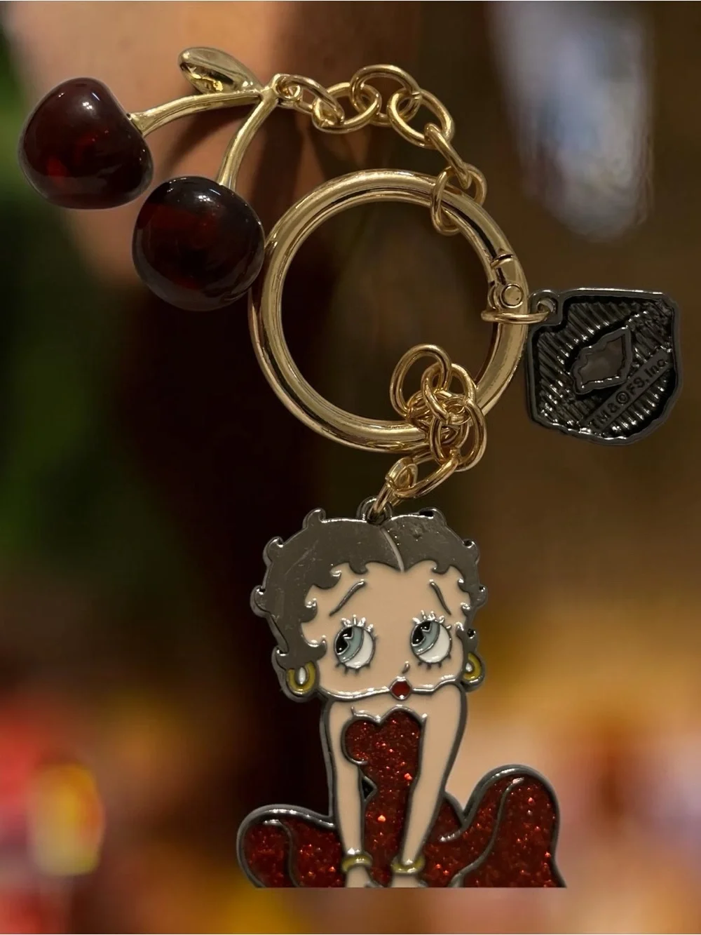 Betty Boop Red Glitter Dress Keychain